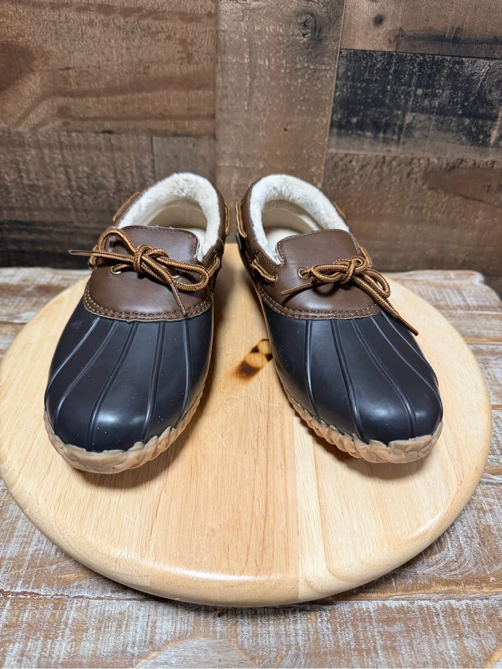 JBU by Jambu Gwen Waterproof Duck Shoes Women’s 7.5 Faux Fur Brown Black